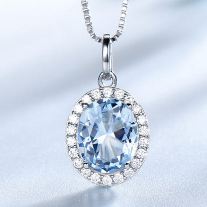 Sky Blue Nano Gemstone Pendant | 925 Sterling Silver