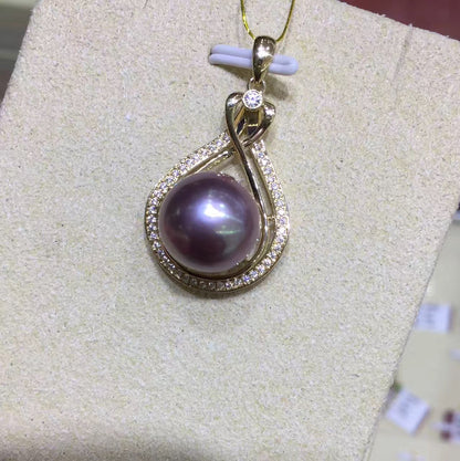 Purple Edison Freshwater Pearl Pendant | AAAA Grade 11–12mm