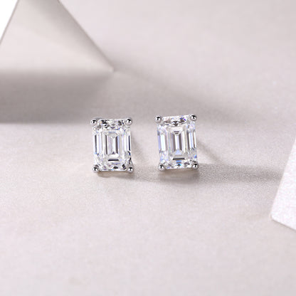 Sink Into Luxury Fashion Diamond Earrings Studs Set With Mosan Diamond Silver Ornaments