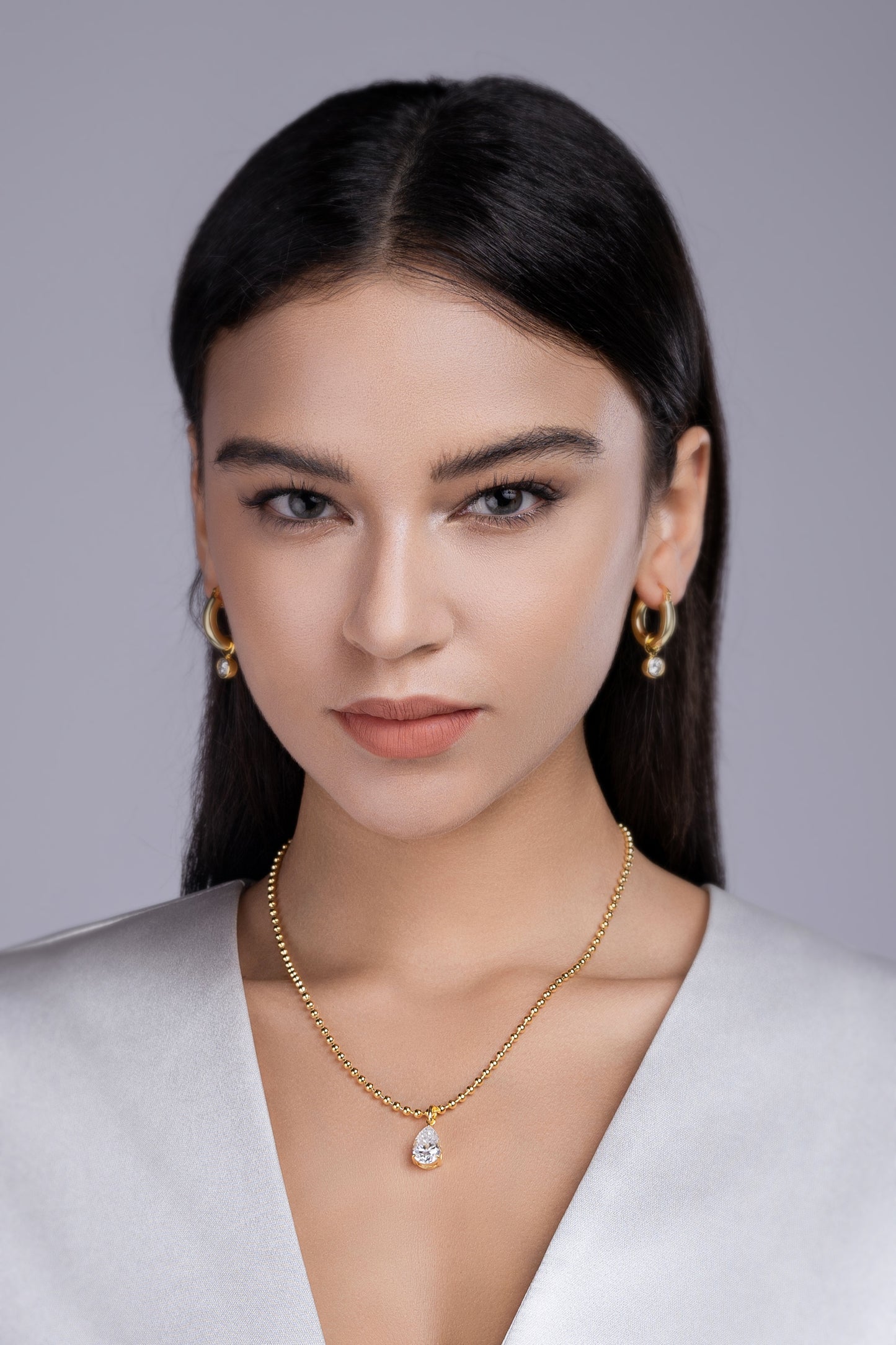 Wish Light | Pear-Shaped Moissanite Pendant Necklace in Gold-Plated Sterling Silver