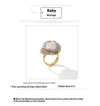 Crystal Necklace, Earring & Ring Three-Piece Jewelry Set