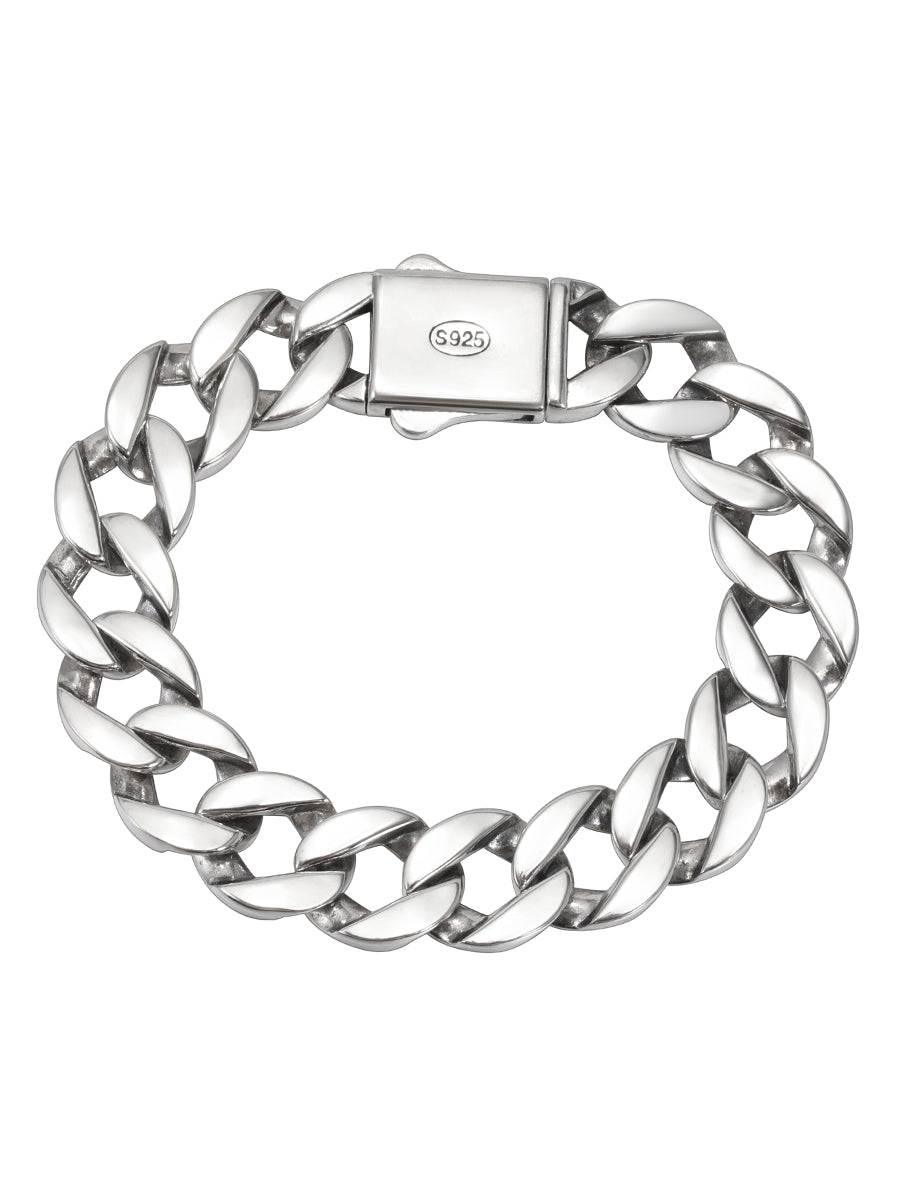 S925 Sterling Silver 13mm Cuban Link Bracelet for Men