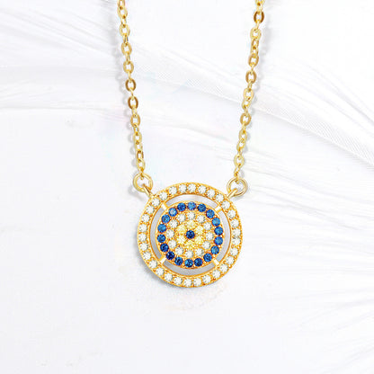 Sterling Silver Circular Pendant Necklace | Delicate Minimal Design