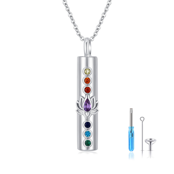 Lotus Chakra Memorial Urn Necklace | S925 Sterling Silver Keepsake Jewelry