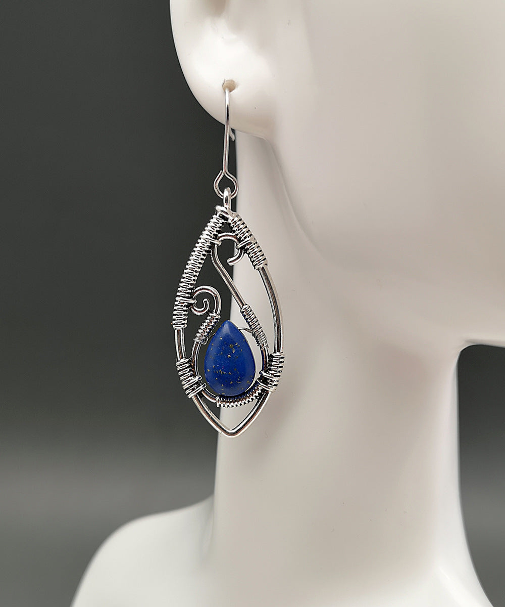 Relic — Wire-Wrapped Lapis Lazuli Drop Earrings | Heirloom Collection