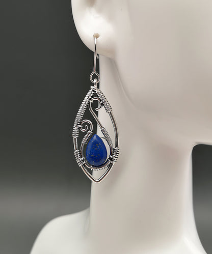 Relic — Wire-Wrapped Lapis Lazuli Drop Earrings | Heirloom Collection
