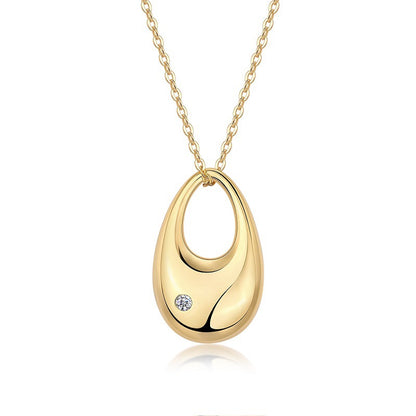 Moissanite Drop Pendant Necklace in Sterling Silver