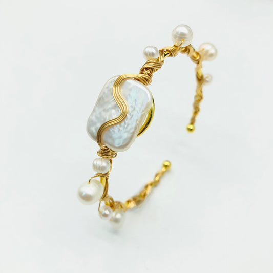 Moonlace — Freshwater Pearl Wire-Wrapped Bracelet
