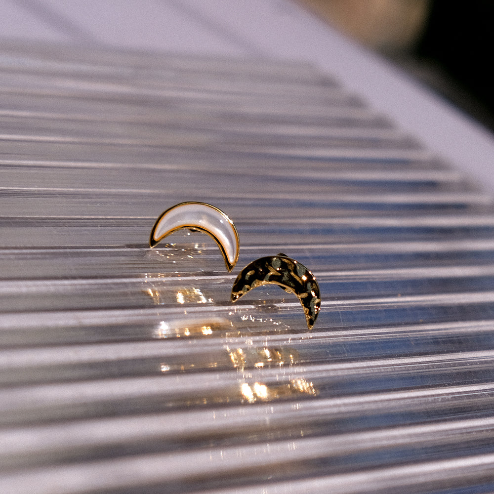 Moon Earrings  asymmetrical earrings  star earrings  cosmos jewelry  gold earrings  silver earrings  copper jewelry  natural stone earrings