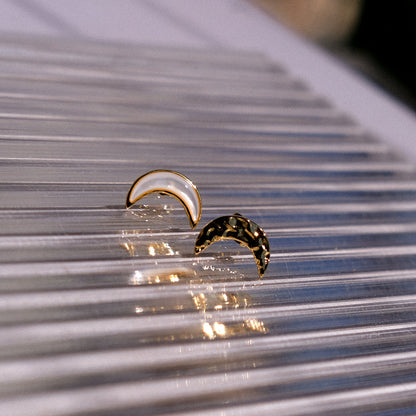 Moon Earrings  asymmetrical earrings  star earrings  cosmos jewelry  gold earrings  silver earrings  copper jewelry  natural stone earrings