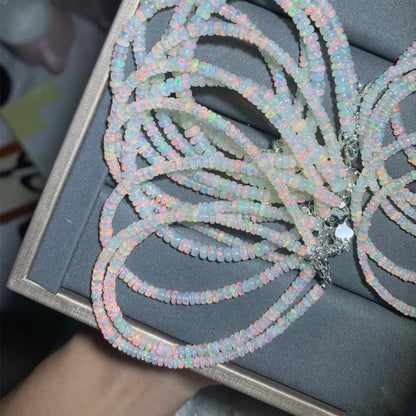 Fire Opal Beaded Bracelet | 925 Sterling Silver