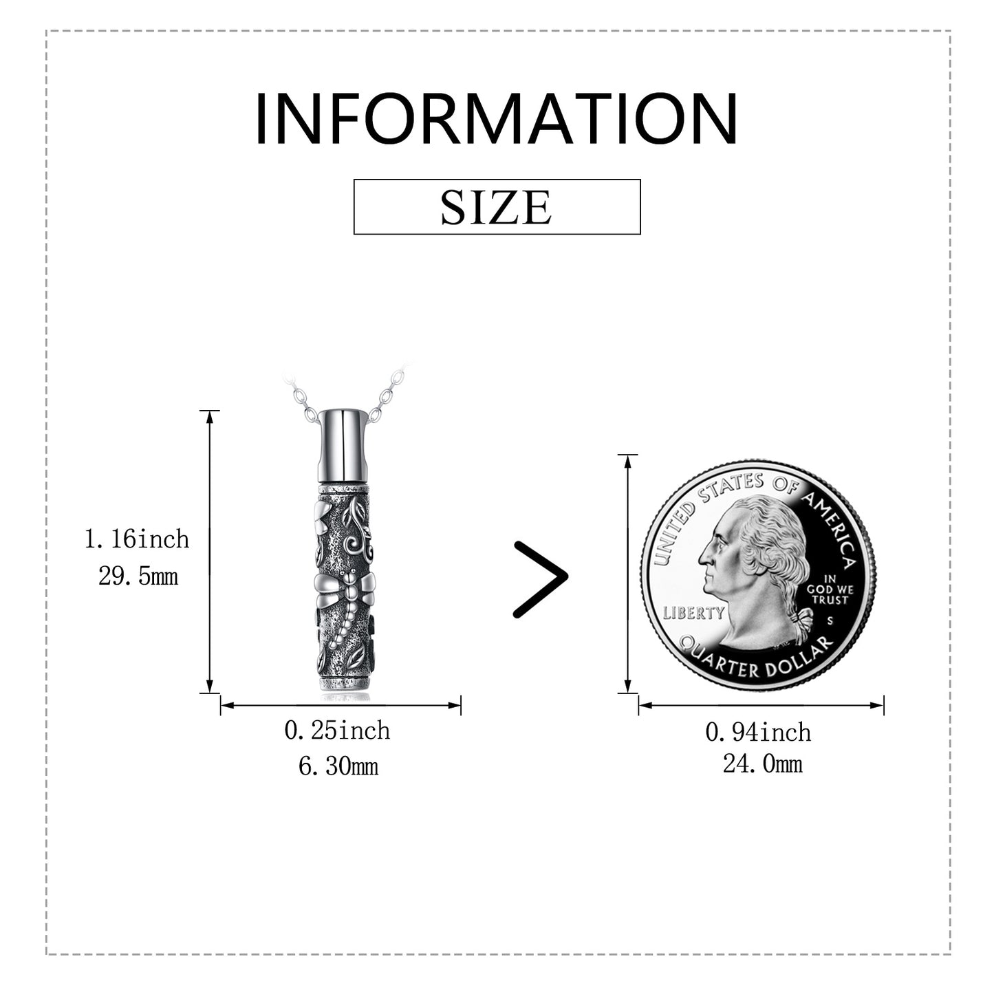 Dragonfly Memorial Urn Necklace | S925 Sterling Silver Keepsake Jewelry