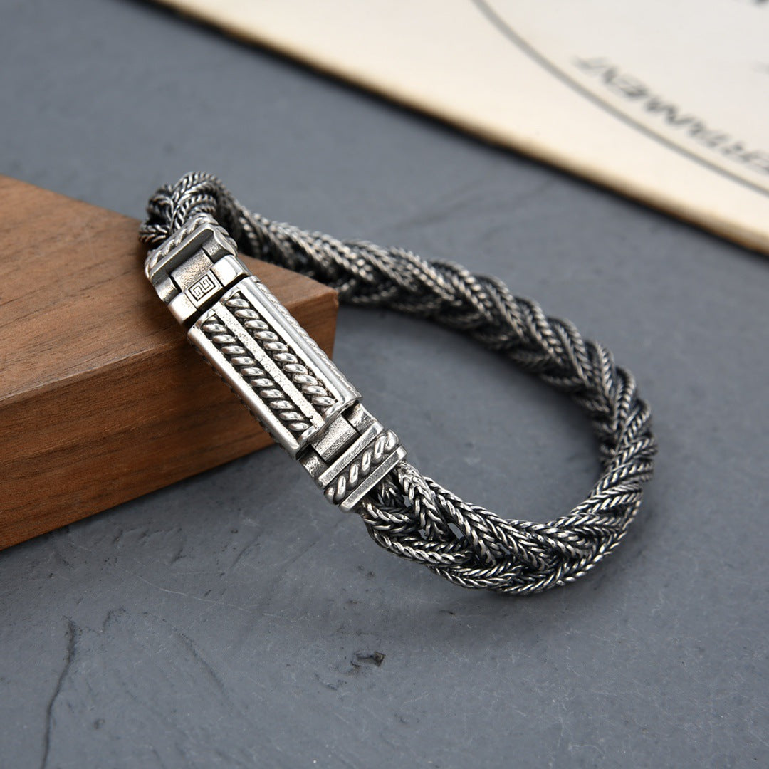 Men’s Foxtail Woven Sterling Silver Bracelet | Timeless Statement Jewelry