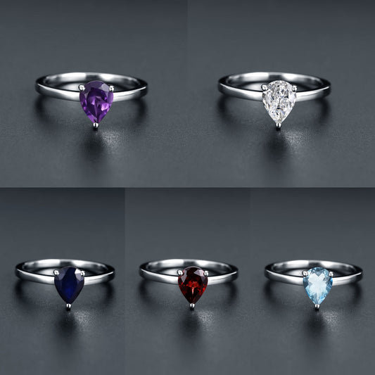 S925 Sterling Silver | Solitaire Gemstone Ring