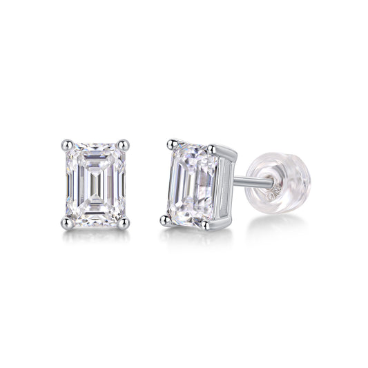 Moissanite Stud Earrings | Platinum-Plated S925 Sterling Silver Luxury Jewelry