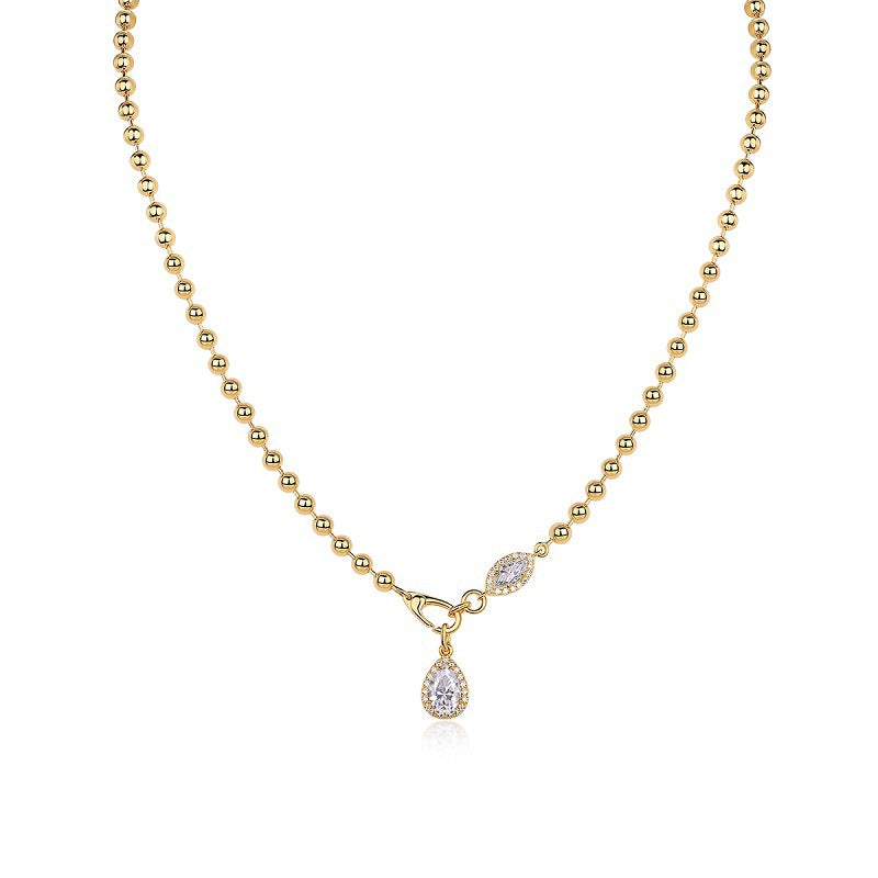 Moissanite Drop Bead Necklace in 925 Sterling Silver