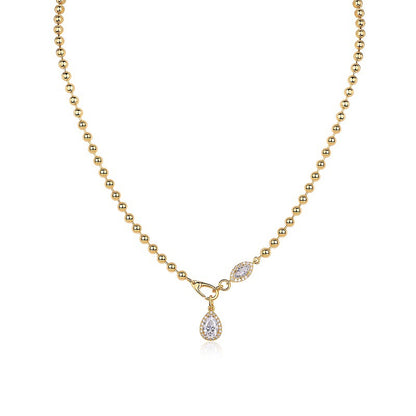 Moissanite Drop Bead Necklace in 925 Sterling Silver